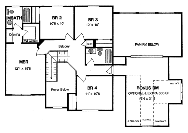 House Plan Design - Country Floor Plan - Upper Floor Plan #316-188