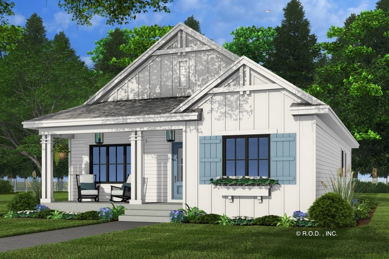 Dream House Plan - Exterior - Front Elevation 5 for Farmhouse House Plan #51-1483 - 2 bed, 2 bath