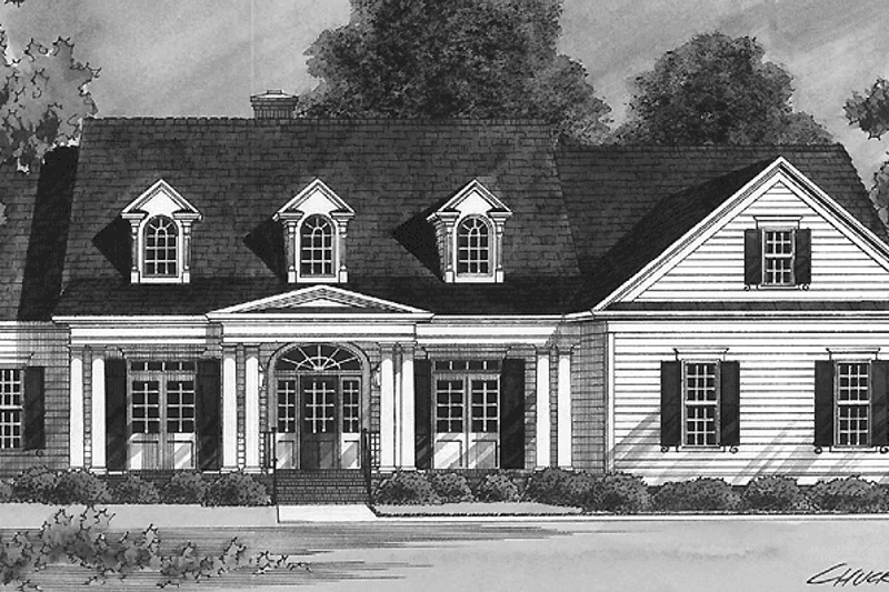 Home Plan - Exterior - Front Elevation 3 for Country House Plan #1054-17 - 4 bed, 3.5 bath