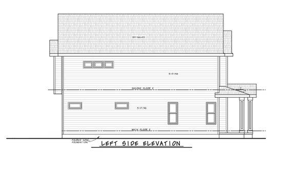 Exterior - Rear Elevation for Traditional House Plan #20-2526 - 4 bed, 2.5 bath