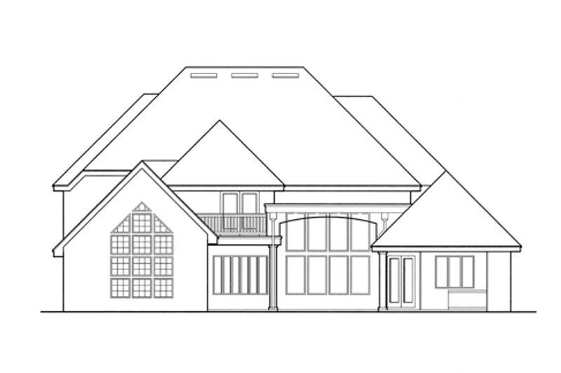 Home Plan - Exterior - Rear Elevation for Mediterranean House Plan #417-744 - 4 bed, 3.5 bath