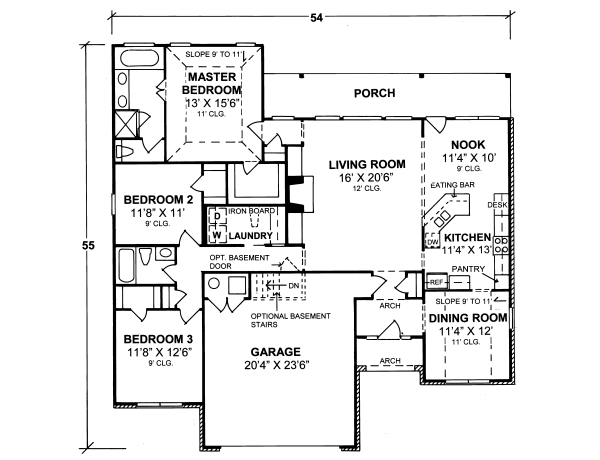 House Plan Design - Traditional Floor Plan - Main Floor Plan #20-352