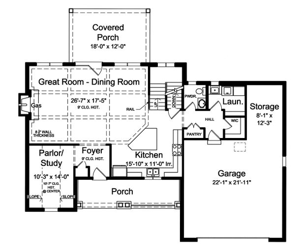 Home Plan - Traditional Floor Plan - Main Floor Plan #46-875