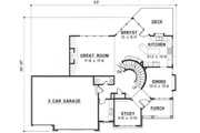 European Style House Plan - 4 Beds 4 Baths 3182 Sq/Ft Plan #67-263 