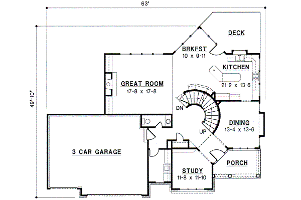 European Floor Plan - Main Floor Plan #67-263
