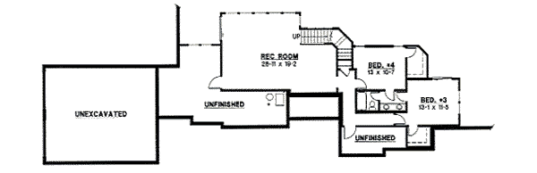 Traditional Floor Plan - Lower Floor Plan #67-815