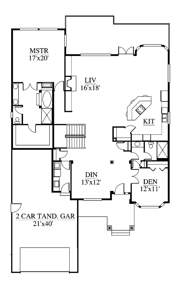 Craftsman Floor Plan - Main Floor Plan #951-20