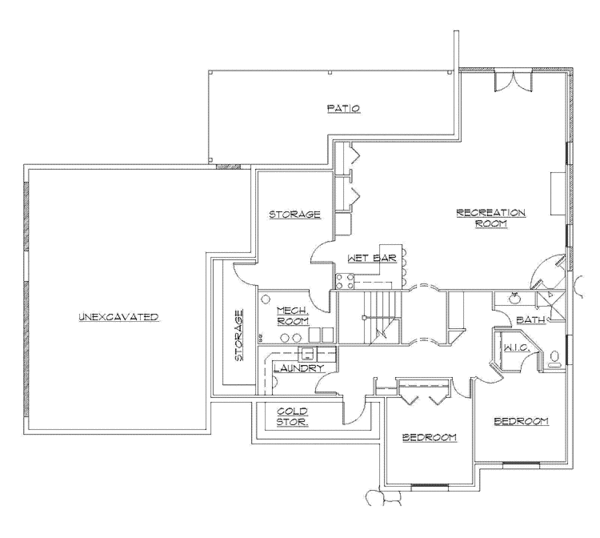 Home Plan - Traditional Floor Plan - Lower Floor Plan #945-95