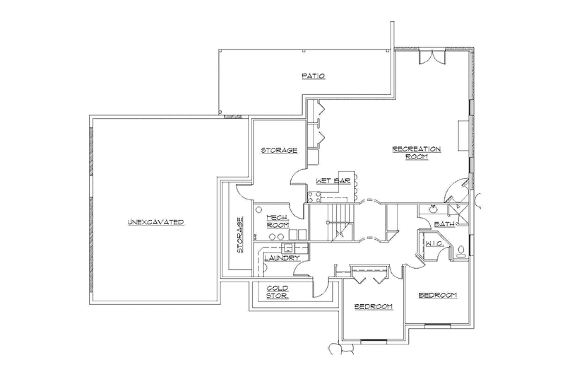 Home Plan - Floor Plan - Lower Floor for Traditional House Plan #945-95 - 3 bed, 3 bath
