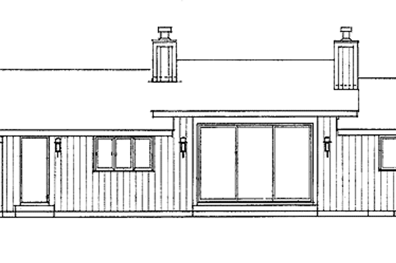 House Plan Design - Exterior - Rear Elevation for Ranch House Plan #72-741 - 3 bed, 2 bath