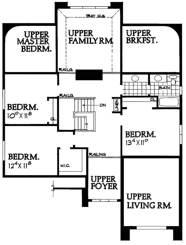 House Blueprint - Mediterranean Floor Plan - Upper Floor Plan #72-943