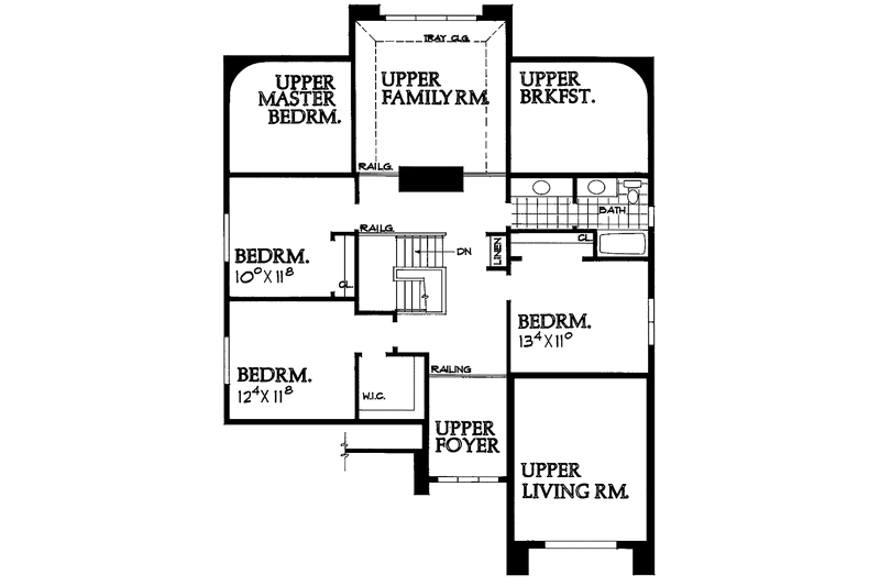 Home Plan - Floor Plan - Upper Floor for Mediterranean House Plan #72-943 - 4 bed, 2.5 bath