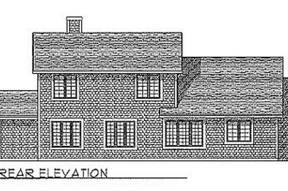 Exterior - Rear Elevation for Traditional House Plan #70-312 - 3 bed, 2.5 bath