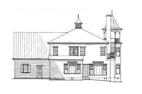 Exterior - Rear Elevation for Victorian House Plan #137-249 - 4 bed, 3.5 bath