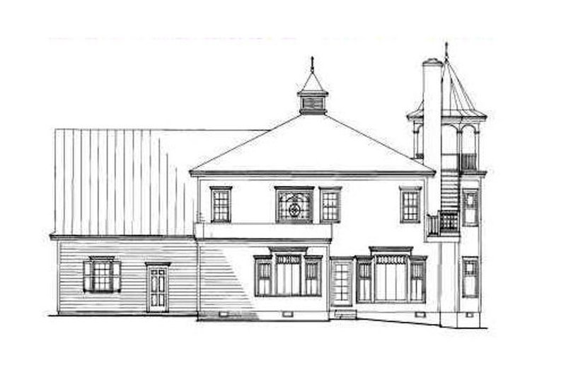 Architectural House Design - Exterior - Rear Elevation for Victorian House Plan #137-249 - 4 bed, 3.5 bath