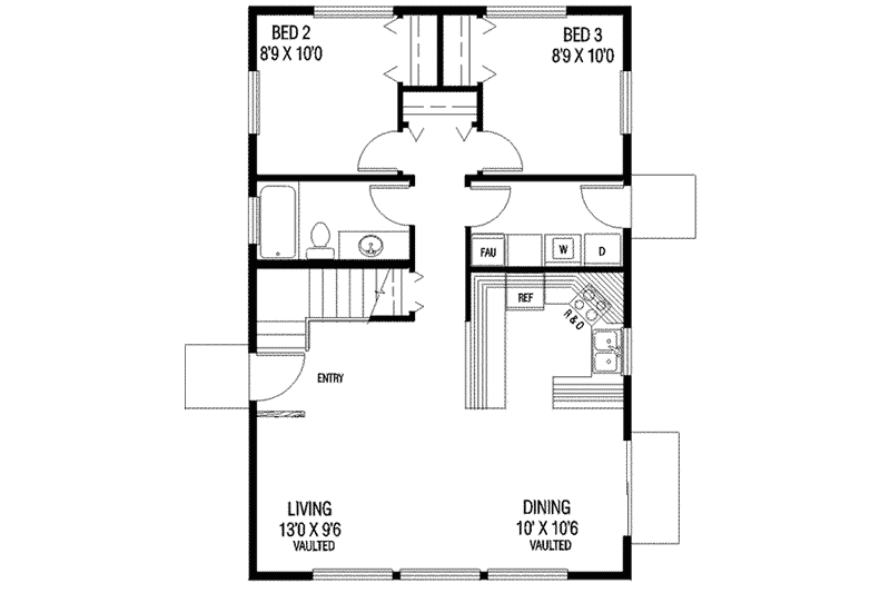 Dream House Plan - Floor Plan - Main Floor for Traditional House Plan #60-326 - 3 bed, 2 bath