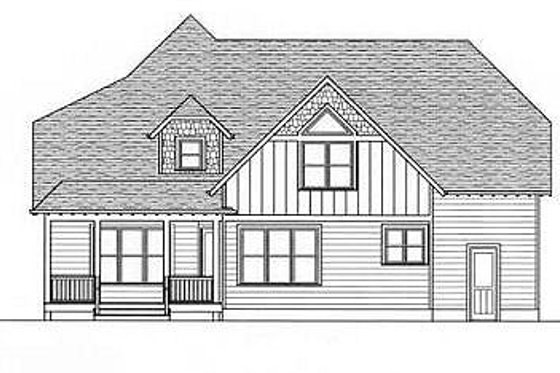Exterior - Rear Elevation for Craftsman House Plan #413-102 - 4 bed, 3 bath