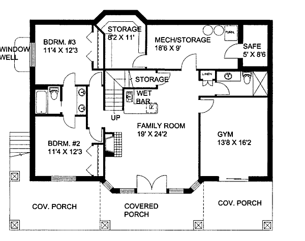 Bungalow Floor Plan - Lower Floor Plan #117-638