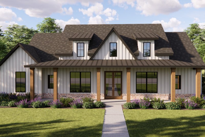 Architectural House Design - Exterior - Front Elevation 2 for Farmhouse House Plan #1119-19 - 3 bed, 2 bath
