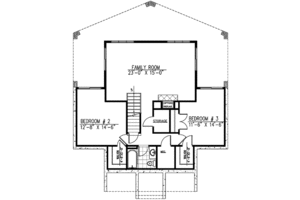 Floor Plan - Lower Floor for Contemporary House Plan #138-224 - 3 bed, 2.5 bath