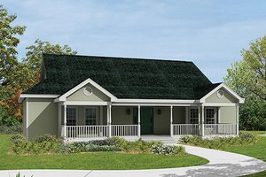Ranch Exterior - Front Elevation Plan #57-238