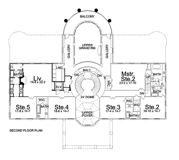Classical Floor Plan - Upper Floor Plan #119-189
