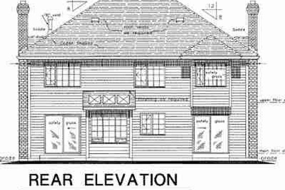 Exterior - Rear Elevation for Traditional House Plan #18-8964 - 5 bed, 2.5 bath