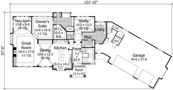 European Floor Plan - Main Floor Plan #51-547