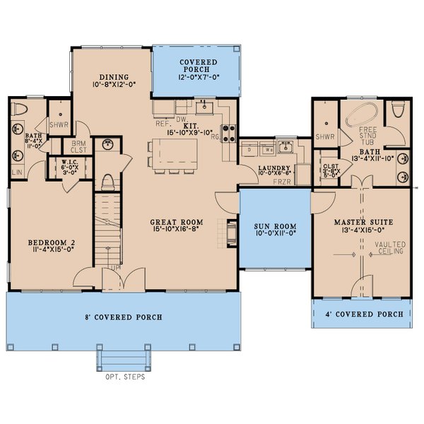 Home Plan - Cabin Floor Plan - Main Floor Plan #923-374