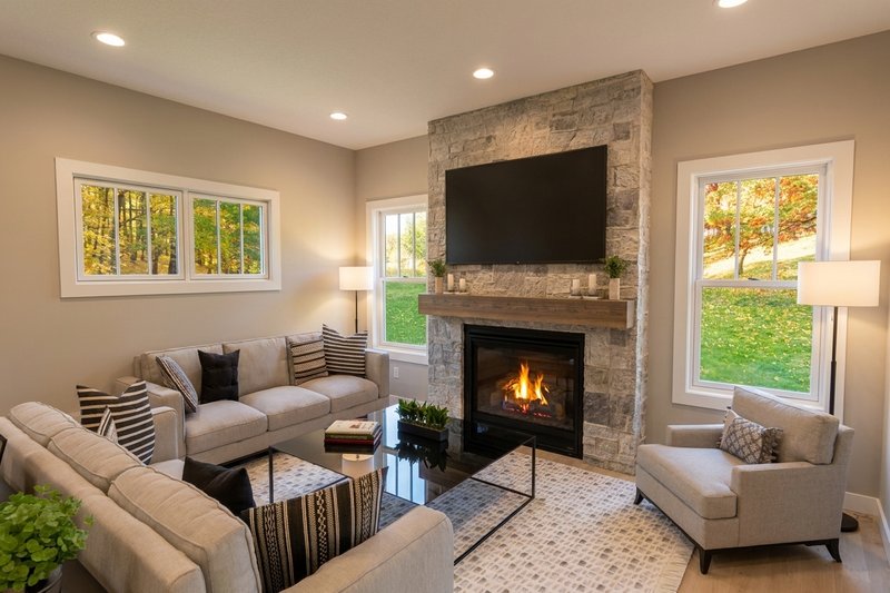 Home Plan - Interior - Family Room for Craftsman House Plan #51-1545 - 3 bed, 2.5 bath