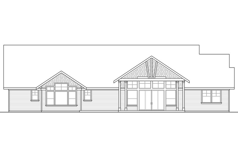 Home Plan - Exterior - Rear Elevation for Craftsman House Plan #124-1024 - 3 bed, 2.5 bath