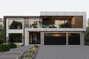 House Blueprint - Exterior - Front Elevation for Modern House Plan #1066-326 - 5 bed, 4 bath