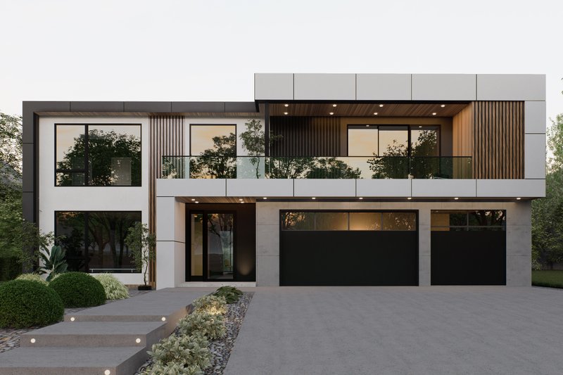 House Blueprint - Exterior - Front Elevation 2 for Modern House Plan #1066-326 - 5 bed, 4 bath