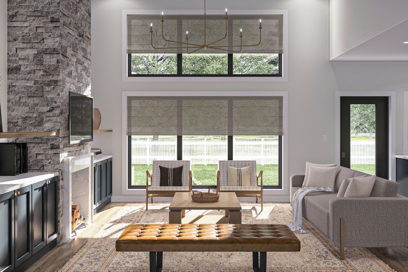 House Plan Design - Interior - Family Room for Farmhouse House Plan #455-440 - 3 bed, 2.5 bath