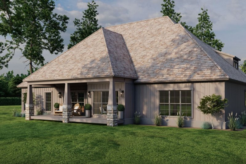 Architectural House Design - Exterior - Rear Elevation 1 for Ranch House Plan #923-89 - 3 bed, 2.5 bath