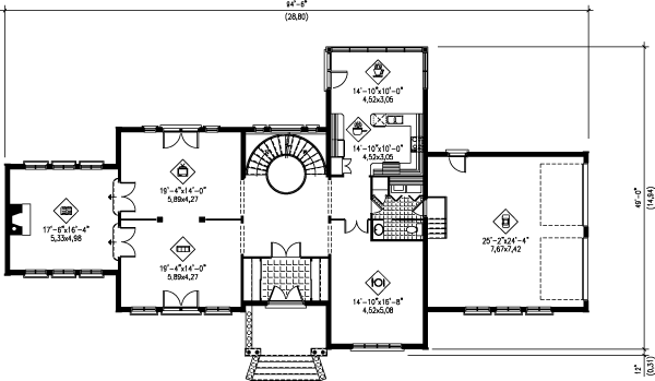 European Floor Plan - Main Floor Plan #25-253