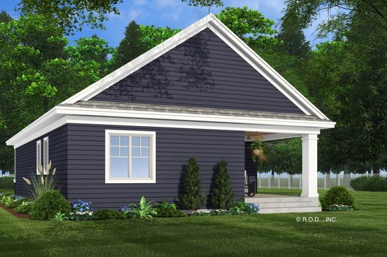 Exterior - Rear Elevation 1 for Bungalow House Plan #51-1484 - 2 bed, 2 bath