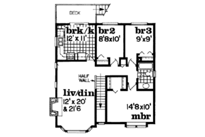 Floor Plan - Upper Floor for Traditional House Plan #47-135 - 3 bed, 1 bath