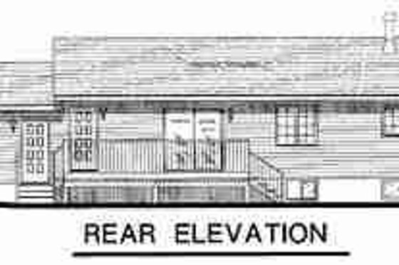Exterior - Rear Elevation for Ranch House Plan #18-9128 - 2 bed, 1 bath