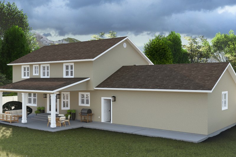 House Plan Design - Exterior - Rear Elevation 1 for Traditional House Plan #1060-206 - 4 bed, 2.5 bath