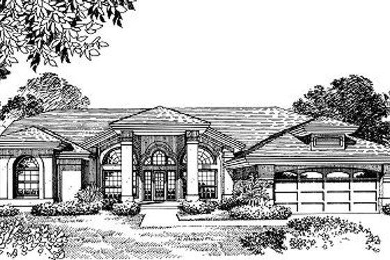 Exterior - Front Elevation for European House Plan #417-326 - 4 bed, 3 bath