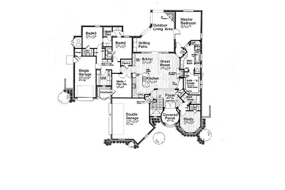 Floor Plan - Main Floor for European House Plan #310-707 - 3 bed, 3.5 bath