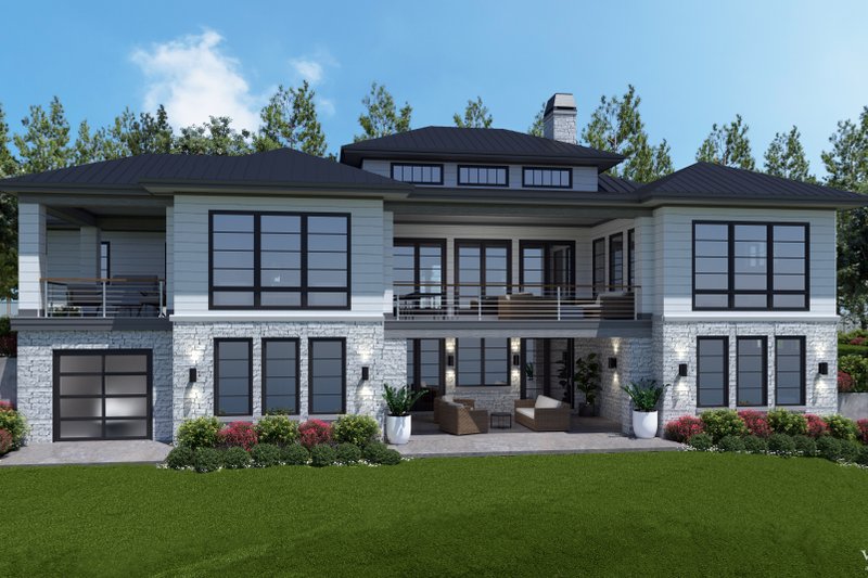 Dream House Plan - Exterior - Rear Elevation 1 for Ranch House Plan #928-382 - 4 bed, 3.5 bath