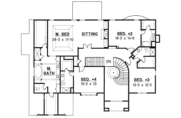 European Floor Plan - Upper Floor Plan #67-623