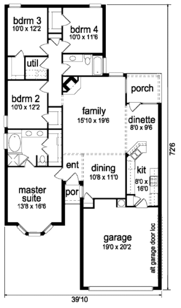 House Plan Design - Traditional Floor Plan - Main Floor Plan #84-347