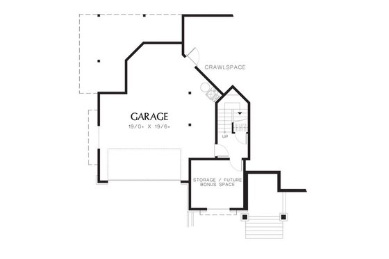 Floor Plan - Lower Floor for Craftsman House Plan #48-533 - 3 bed, 2 bath