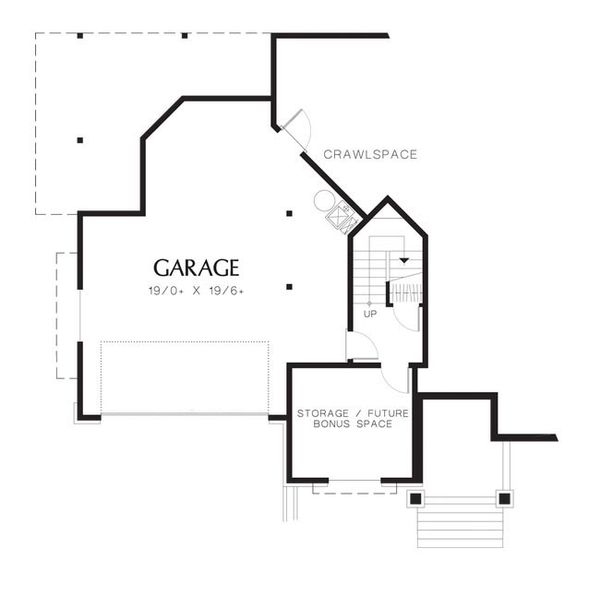Craftsman Floor Plan - Lower Floor Plan #48-533