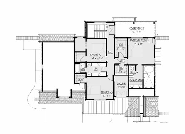 Farmhouse Floor Plan - Upper Floor Plan #1088-17