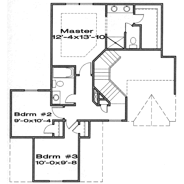 Traditional Floor Plan - Upper Floor Plan #6-113