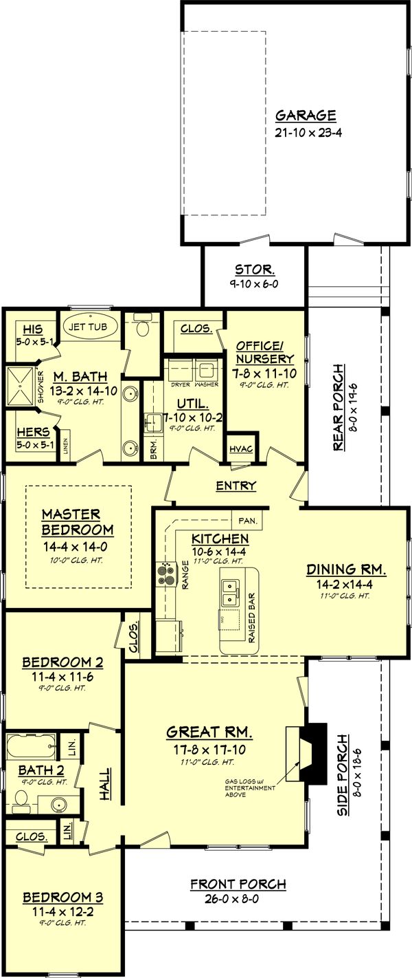 Architectural House Design - Country Floor Plan - Main Floor Plan #430-56